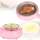 Міні-сковорода з антипригарним покриттям, рожева, 350 Вт, 33393 / Электросковорода / Сковорода електрична, фото 2