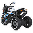 Дитячий електромотоцикл BMW (білий колір) 12V з музикою, світлом, EVA колесами, від 3 до 8 років, фото 6