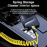 Кабель передачі даних 4-в-1 зі спіральною намоткою 65 Вт USB-A + Type-C на Type-C + Lightning 1,5 м Жовтий, фото 4