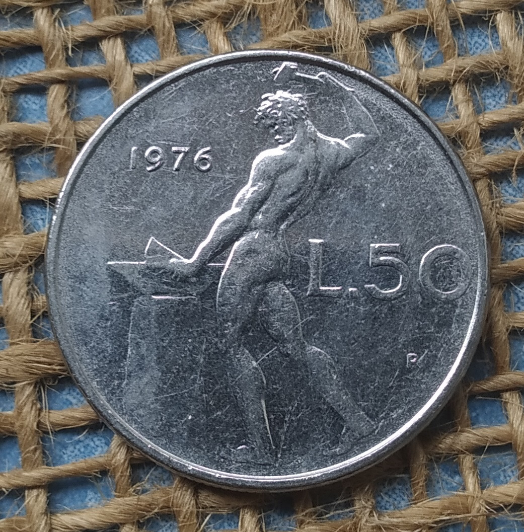 50 лiр 1976 року. Iталiя, фото 1