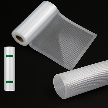 Рулон рифлений для вакууматора 150*6000 мм (70 мкм прозора + 100 мкм рифлена) PA/PE