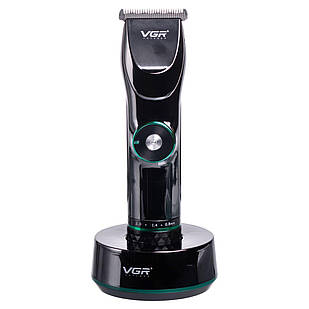 Професійна машинка для стрижки волосся та бороди з LED-дисплеєм та підставкою VGR V-256