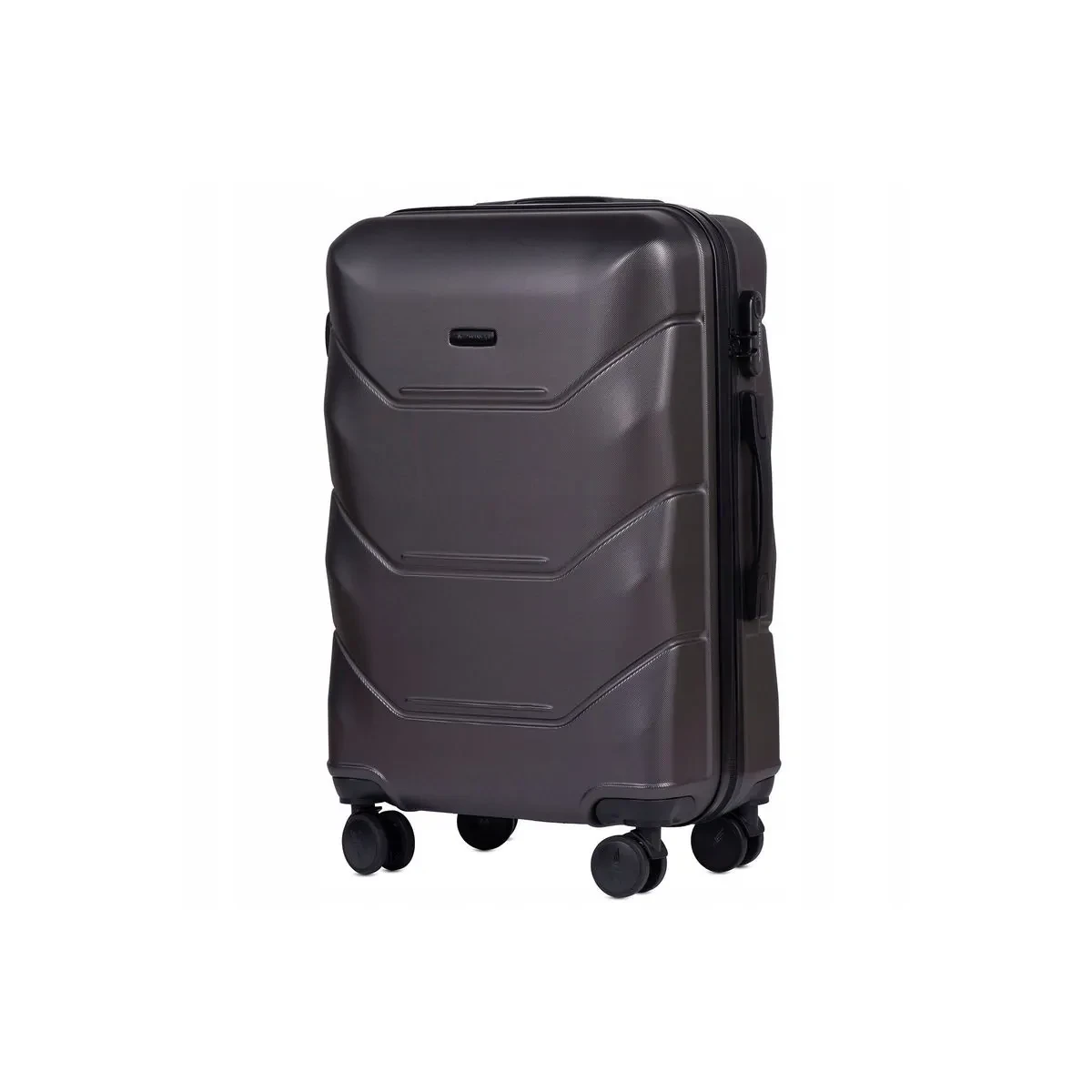 Середня валіза 63 л з розширенням пластикова на колесах Wings 149 PEACOCK, висувна ручка, темно сірий, фото 1