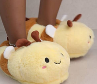 Домашние теплые женские тапочки Пчелка Тапки игрушки детские Пчела Тапки кигуруми для взрослых и детей