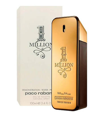 Чоловіча туалетна вода елітна Paco Rabanne 1 Million 100ml оригінальний тестер, деревний цитрусовий аромат