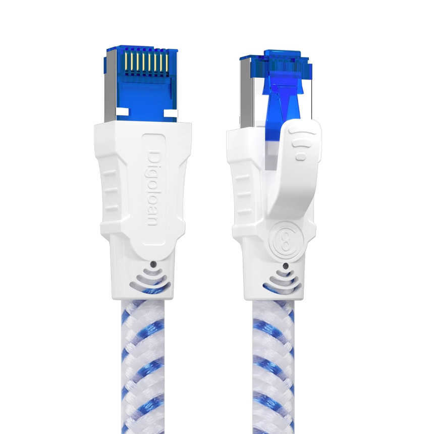 Кабель Digoloan Cat 8 Ethernet 1 м - Високошвидкісний мережевий кабель RJ45, 40 Гбіт/с, 2000 МГц, фото 1