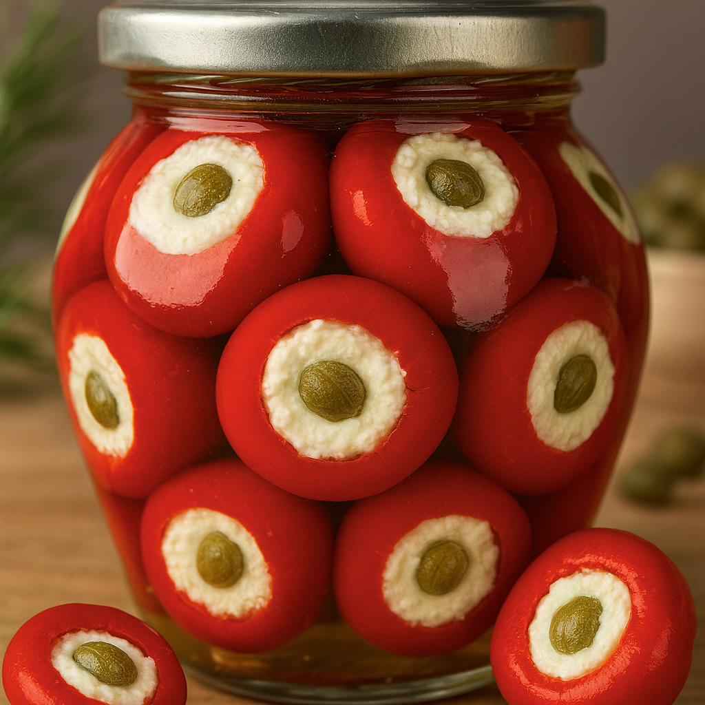 Перець консервований з каперсами та сиром рікота Satos i Peperoncini 280г. Македонія, фото 1