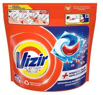 Капсули для прання універсальної білизни Vizir Go Pods Color 4 в 1 33 шт