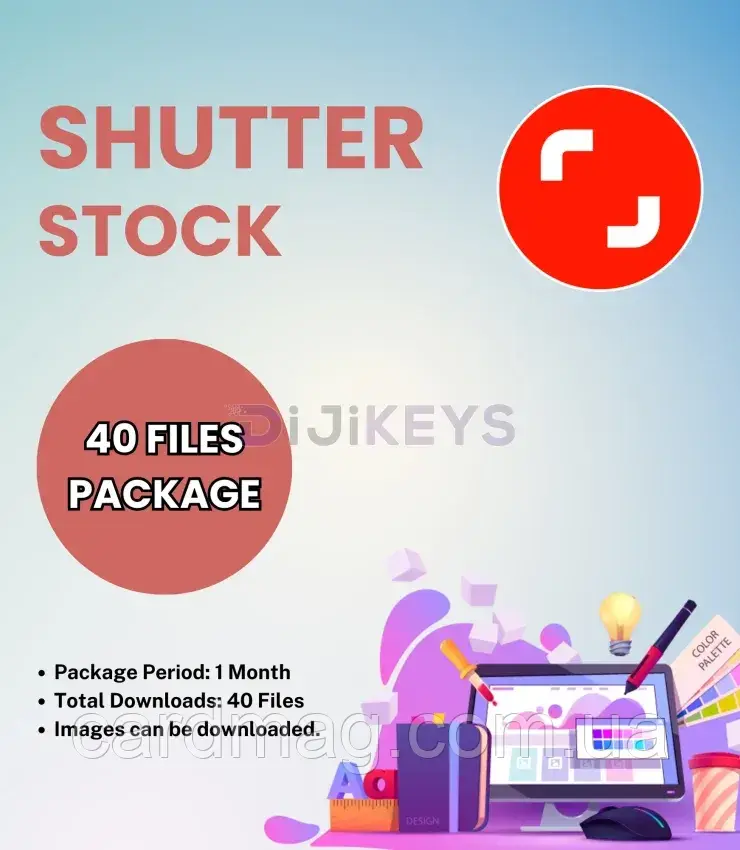 Підписування ShutterStock на 30 днів панель завантажувача (40 файлів/день)