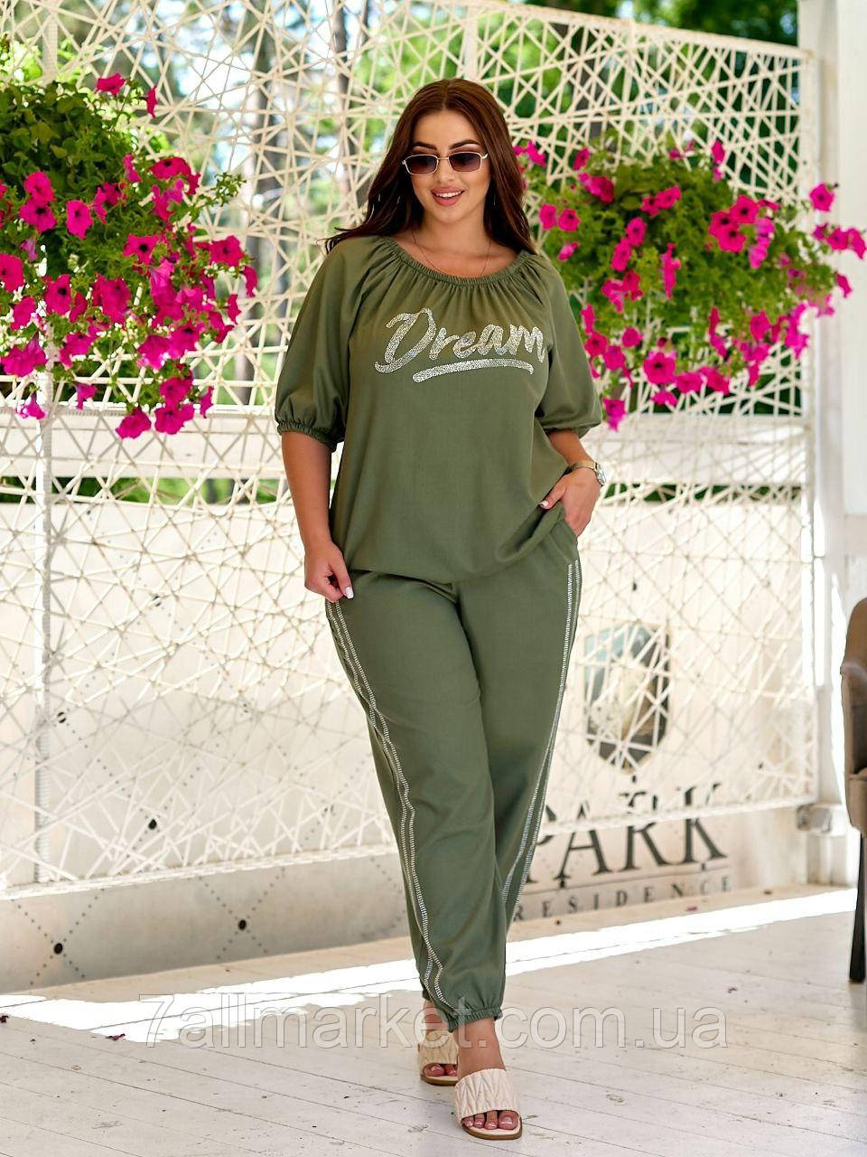 Костюм жіночий льон р.48-58 (6кв) "VOJELAVI" недорогого від прямого постачальника