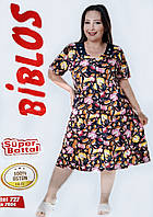 Літній жіночий халат трикотажний на блискавці  100% бавовна Biblos Туреччина 727-7604