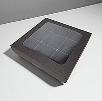 Коробка для горіхів, сухофруктів (250х250х55мм.) чорна