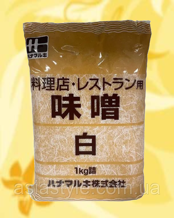 Паста місо біла, Паста мисо белая, White miso paste, Hanamaruki, 1кг, Японія, Ч