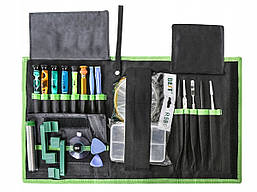 Набір інструментів 21 в 1 BEST BST-122 для ремонту телефонів — викрутки, пінцети, лопатки, присоска, флюс, органайзер