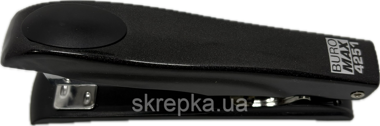 Степлер металевий Buromax 4251 МЕТАЛІК 50 арк. (скоби №23, 24) 167х36х57 мм чорний, фото 1