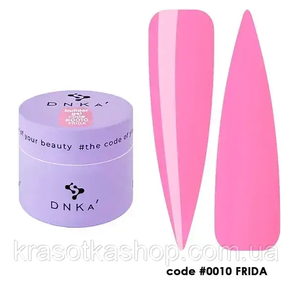 Гель для нігтів Builder Gel DNKa №0010 Frida Яскраво рожевий, 15 мл, фото 1