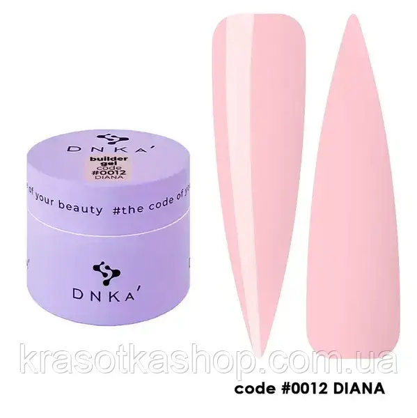 Гель для нігтів Builder Gel DNKa №0012 Diana Пудрово-рожевий, 15 мл, фото 1