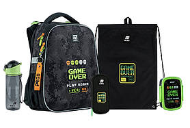 Шкільний набір Kite Game Over (рюкзак, пенал, сумка, ланчбокс, пляшка) 130-145 см