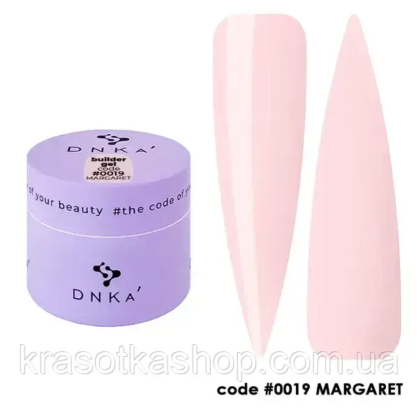 Гель для нігтів DNKa Builder Gel №0019 Margaret Пастельно-рожевий, 15 мл, фото 1