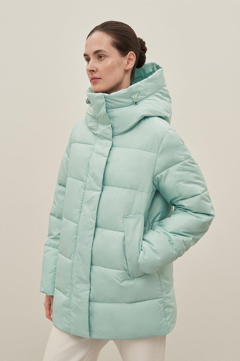 Подовжена жіноча зимова куртка Finn Flare FAC11053-516 Down fill зелена XS, фото 1