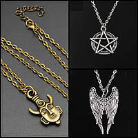 Набір підвісок з Надприродне Пентаграма Амулет Діна крила ангела комплект кулон