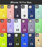 Силіконовий чохол на Apple iPhone 16 Pro Max Silicone Case Full, закритий низ, мікрофібра, Лазурний (Azure)