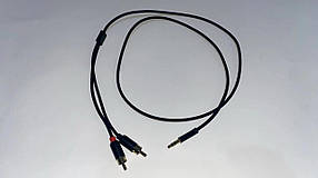 Шнур 3.5 мм стерео - 2 RCA (штекери), позолочені, 1 метр