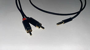 Шнур 3.5 мм стерео - 2 RCA (штекери), позолочені, 1 метр, фото 2