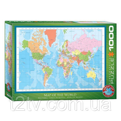 Пазл Eurographics Мапа світу, 1000 елементів (6000-1271), фото 1