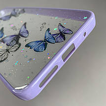 Чохол для Motorola Moto G04 чохол з метеликами з блискітками на телефон моторола мото г04 бузковий a0i, фото 3