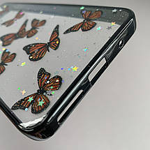 Чохол для Motorola Moto G24 чохол з метеликами з блискітками на телефон моторола мото г24 чорний a0i, фото 3