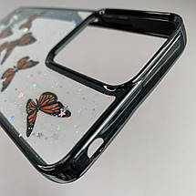 Чохол для Motorola Moto G24 чохол з метеликами з блискітками на телефон моторола мото г24 чорний a0i, фото 4