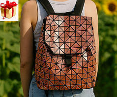 Жіночий рюкзак BaoBao рожевий геометричний голографічний, Issey Miyake алмазний нічний діамант