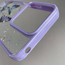 Чохол для Motorola Moto G15 Power чохол з метеликами з блискітками на моторола мото г15 павер бузковий a0i, фото 4