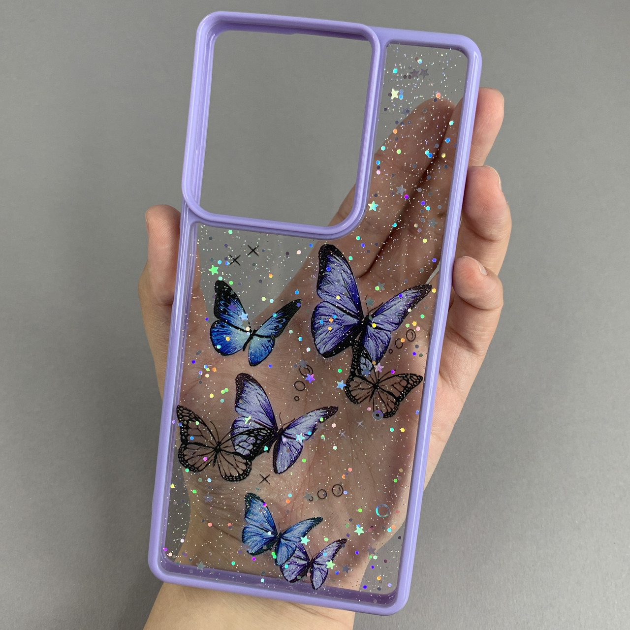 Чохол для Motorola Moto G75 чохол з метеликами з блискітками на телефон моторола мото г75 бузковий a0i