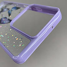 Чохол для Motorola Moto G75 чохол з метеликами з блискітками на телефон моторола мото г75 бузковий a0i, фото 4