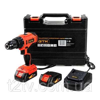 Шуруповерт GTM DSI18/60BL з ударом, 18V, 60Нм, 2x2Ah (DSI18/60BL), фото 1
