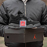 Чоловічі баскетбольні кросівки Air Jordan Retro 4 Black, фото 2
