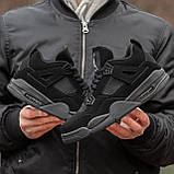 Чоловічі баскетбольні кросівки Air Jordan Retro 4 Black, фото 3