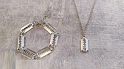 Набір кулон і браслет лезо комплект у вигляді лез бритви