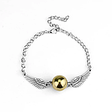 Набір підвіска та браслет Золотий снітч із Гаррі Поттера кулон крила ангела, фото 3