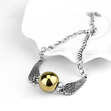 Браслет Золотий снітч із Гаррі Поттера крила ангела амулет, фото 4