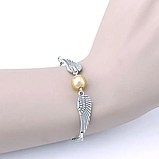 Набір підвіска та браслет Золотий снітч із Гаррі Поттера кулон крила ангела, фото 7