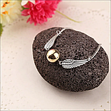 Набір підвіска та браслет Золотий снітч із Гаррі Поттера кулон крила ангела, фото 6