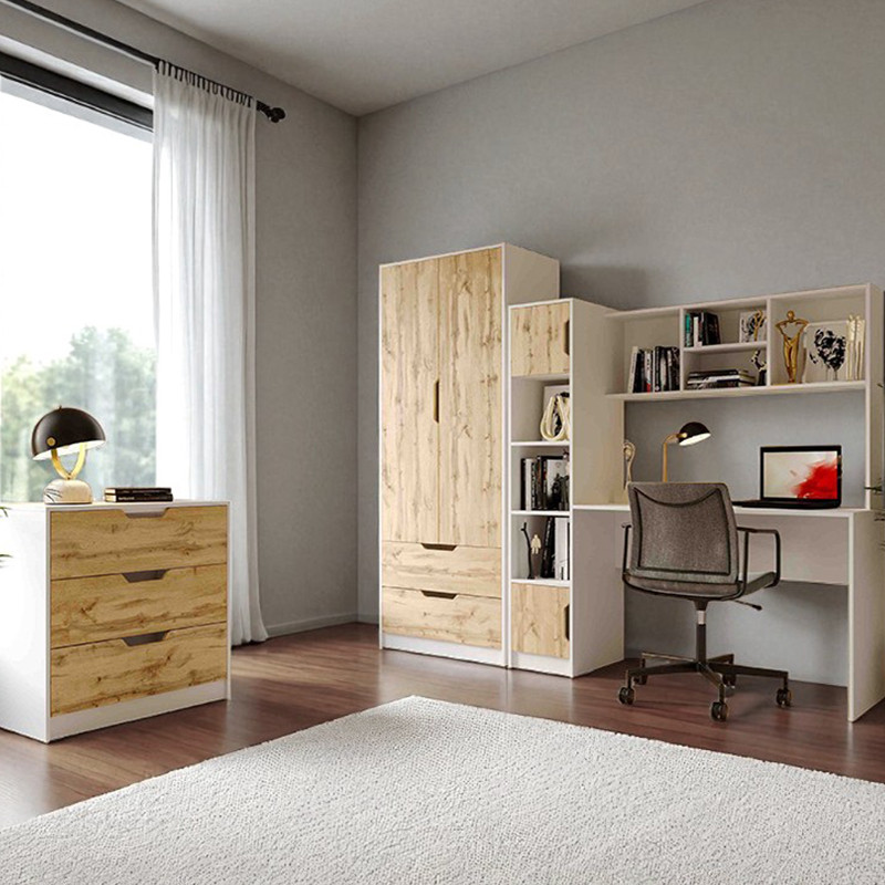 Меблі Тінейджер, комплект меблів в кімнату для підлітка: письмовий стіл, шафа, комод, фото 1