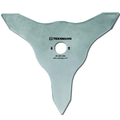 Ніж для газонокосарки Tekhmann 255х25.4 мм 3-лопасті двосторонній (40303254)