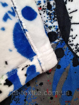 Плед дитячий з мікрофібри Велсофт Футбол синій 110х140 см, фото 2