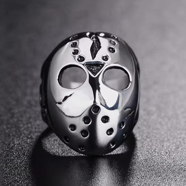 Перстень чоловічий сталевий JASON 13 20 каблучка кільце з нержавіючої сталі 316L з Маскою