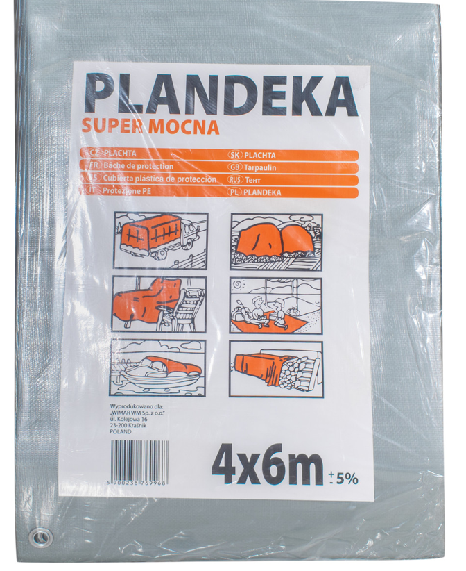 Тент 4 х 6 м поліпропіленовий 160 г/м2 "PLANDEKA" універсальний з люверсами, фото 1