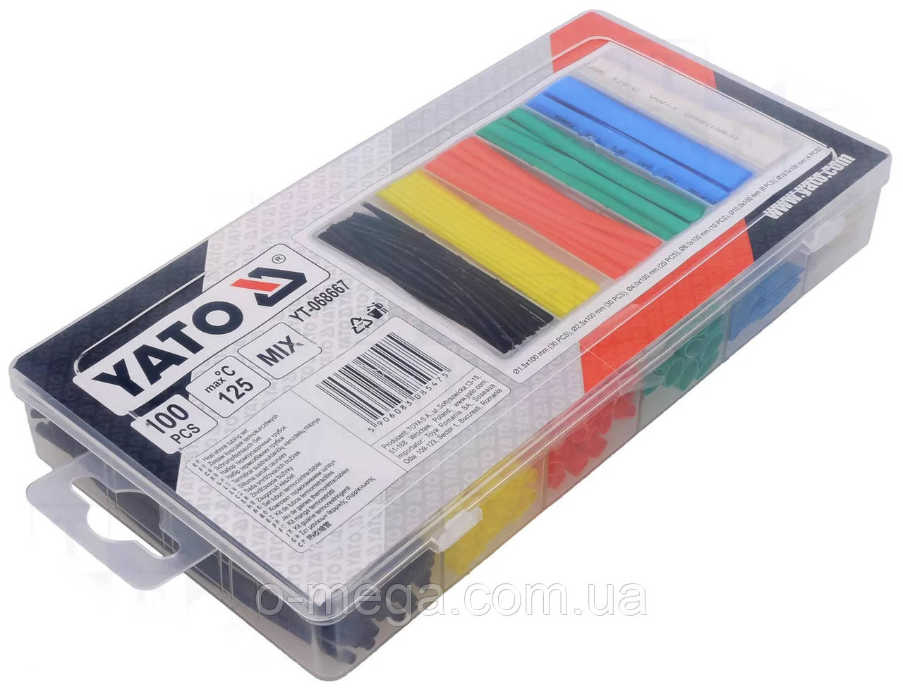 Набір термозбіжних трубок YATO YT-068667 (100 штук)